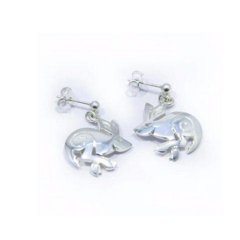 Celtic silver Hare earrings