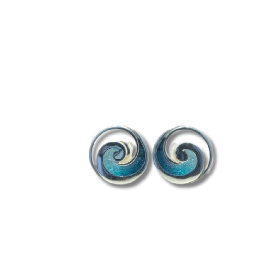 Sheila Fleet Pentland Bespoke Earrings- Lindisfarne Ocean Green