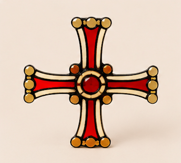 St Cuthberts Cross Holy Island - glass hanging