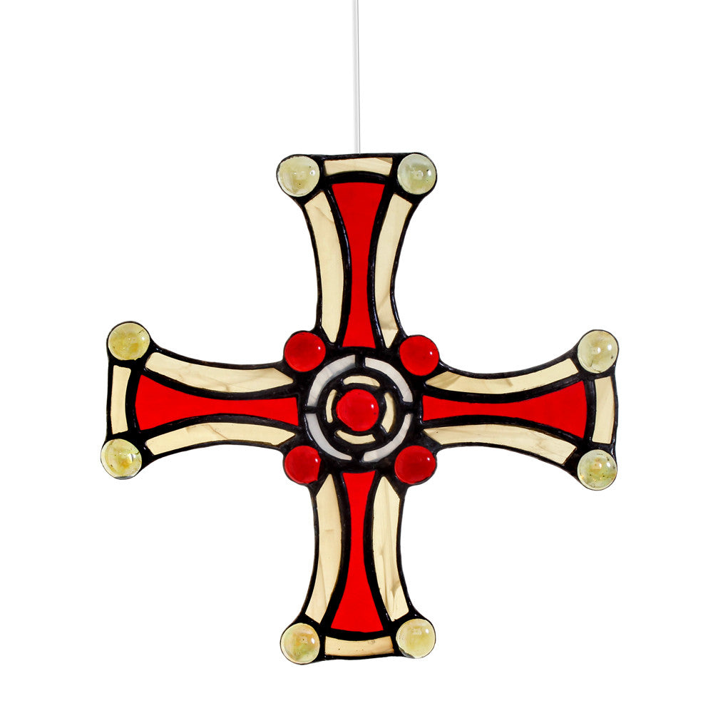St Cuthberts Cross  Holy Island - glass hanging
