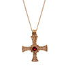 9ct gold St. Cuthbert pectoral cross with garnet