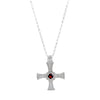 silver St. Cuthbert pendant with garnet