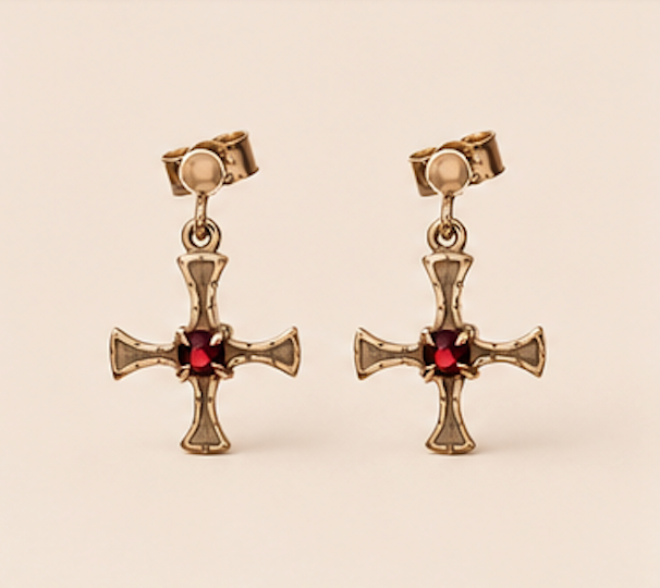 St Cuthberts cross Holy island  - Earrings