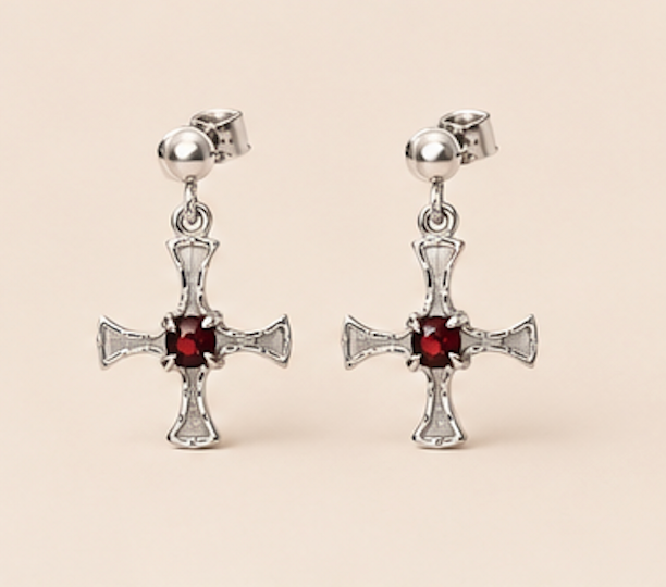 St Cuthberts cross Holy island  - Earrings