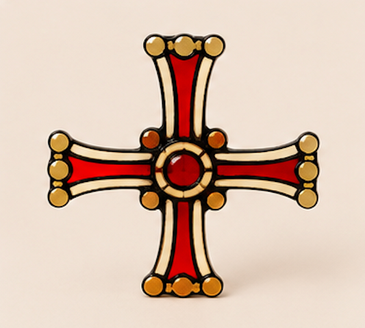 St Cuthberts Cross  Holy Island - glass hanging